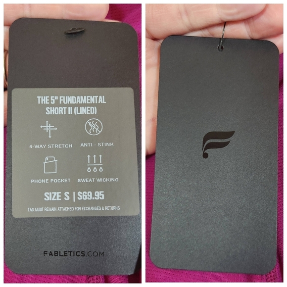 Fabletics 5" inseam Fundamental Short II Lined Orange purple Size Small NWT - Picture 8 of 16